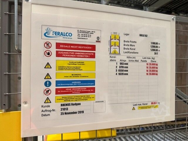 Palle-gennemløbsreol, Feralco, Feralco Dynamisch-Paletten/Durchlaufregal