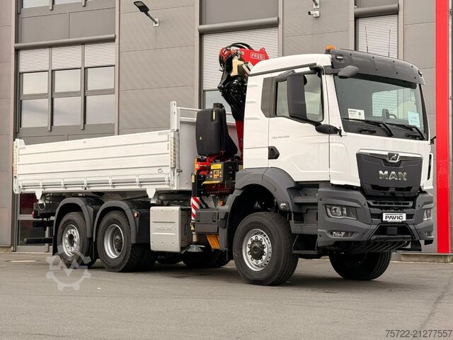 3 oldalú billenő MAN TGS 28.480 6x4-4 Krankipper Fassi F195A.2.24