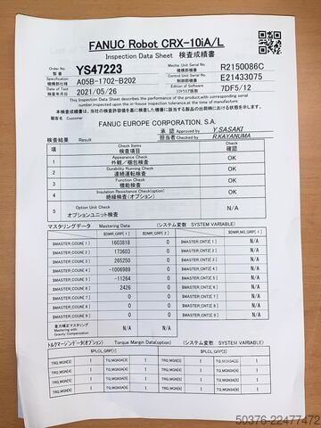 FANUC CRX-10iA/L cobot (05/2021) – 10 kg / 1418 mm – 1. sahip, az kullanılmış – Fanuc - Japan FANUC CRX-10iA/L cobot (05/2021) – 10 kg / 1418 mm – 1e eigenaar, low use –