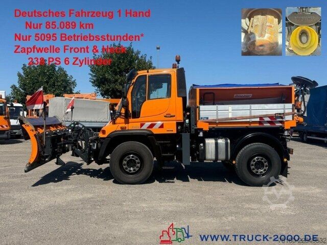 Driezijdige kipper Unimog U400 238PS Winterdienst + Streuer + 3m Schild