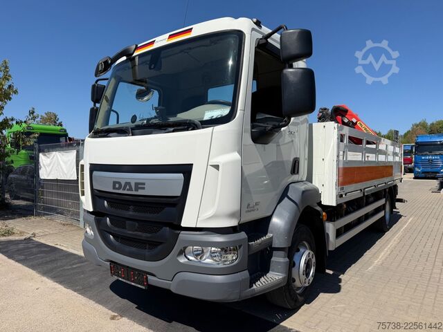 Flatbed truck DAF LF 230 Pritsche+Kran Palfinger PK8501