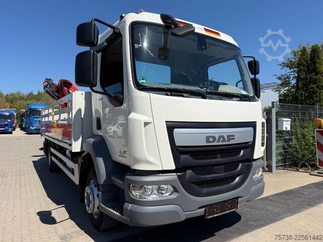 Flatbed truck DAF LF 230 Pritsche+Kran Palfinger PK8501