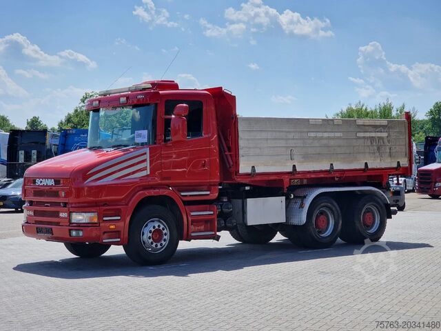 Kamion za otkači Scania T124-420 6x4 - Tipper - Retarder - Full steel -...