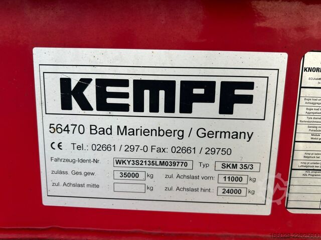 Kippers oplegger KEMPF SKM 35/3 Stahlkippmulde 2 Liftachsen