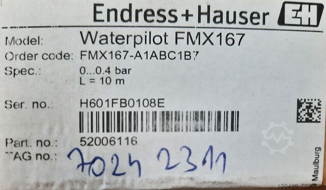 Hydrostatische druk Endress+Hauser FMX167