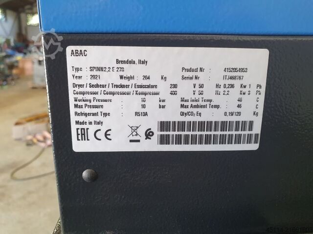 Screw compressor ABAC Spin 2.2 E270