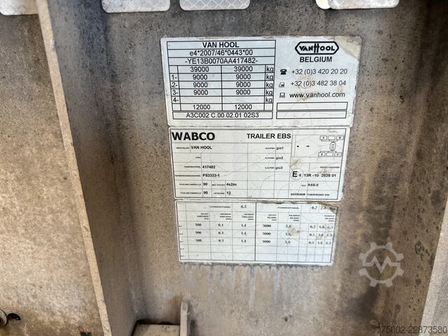 Transport af containere Van Hool 3-ASSIGE OPLEGGER 20FT/30FT ADR CHASSIS / galva...