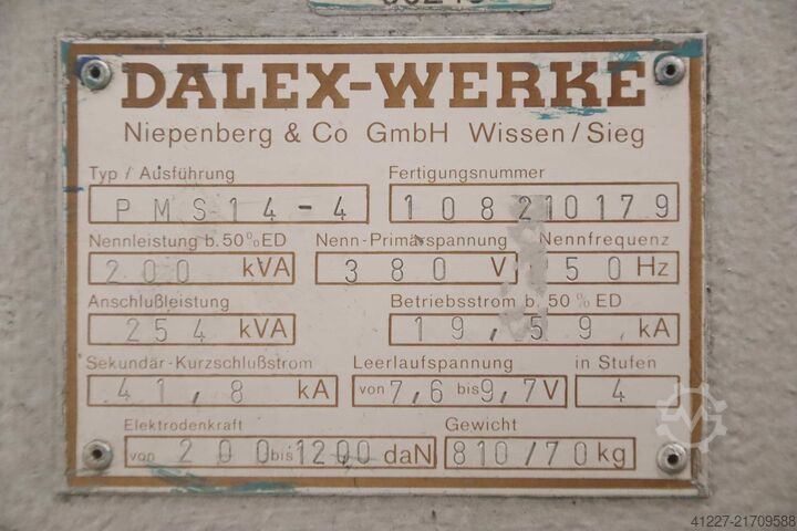 Puntslasmachine 200 kVA Dalex PMS 14-4