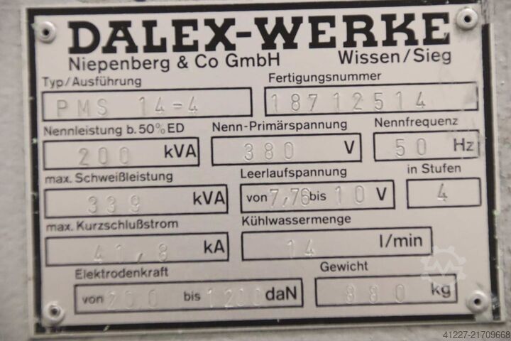 Puntslasmachine 200 kVA Dalex PMS 14-4