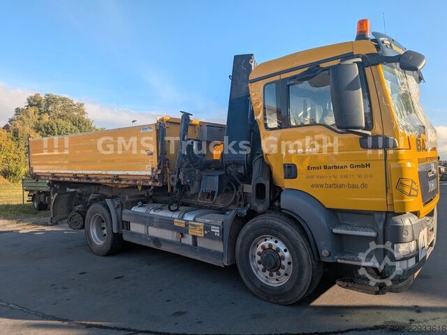 Driezijdige kipper MAN TGS 26.440 / 6X4 / Manual / Hiab Kran 288