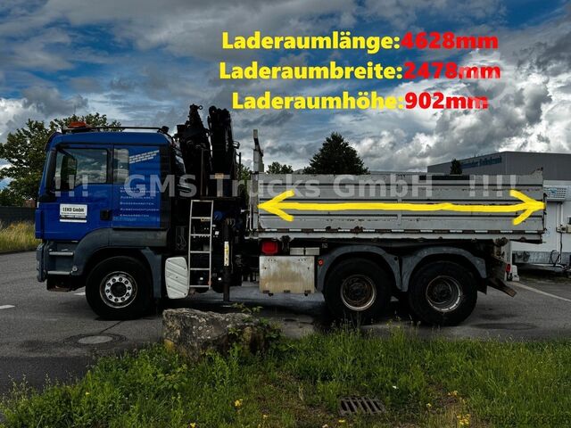 Kiepwagen MAN TGS 33.480 / 6X4 / Mei BORDM /25m Kran Palfinger