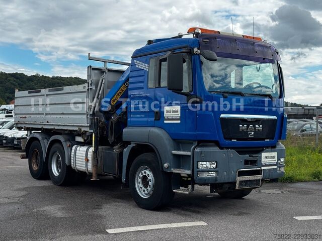 Driezijdige kipper MAN TGS 33.480 / 6X4 / Mei BORDM /25m Kran Palfinger