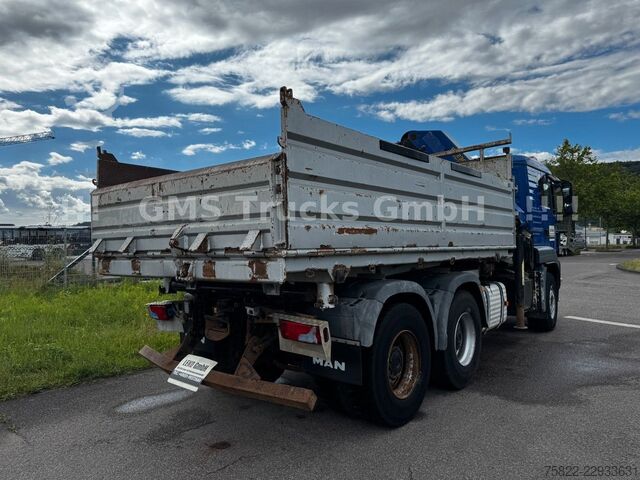 Driezijdige kipper MAN TGS 33.480 / 6X4 / Mei BORDM /25m Kran Palfinger