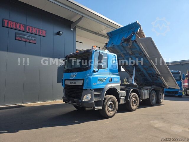 Driezijdige kipper DAF CF 460 / 8X4 / BORDMATIK / Ret / Plane
