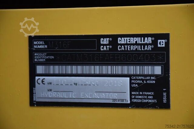 Mobiele graafmachine Caterpillar M316F - mobile excavator - Tilrotator Engcon