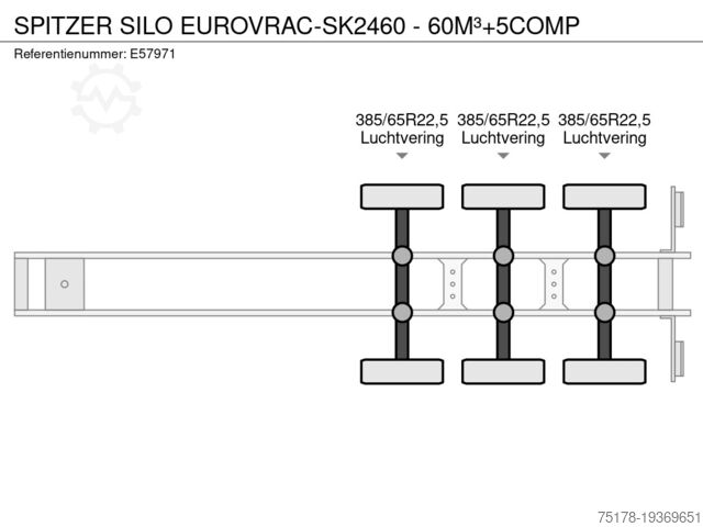 Silo SPITZER SILO EUROVRAC-SK2460 - 60M³+5COMP