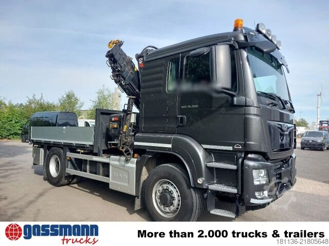 Φορτηγό με επίπεδη καρότσα MAN TGS 18.320 4x4H BL, HydroDrive, Kran Hiab X-HiPro