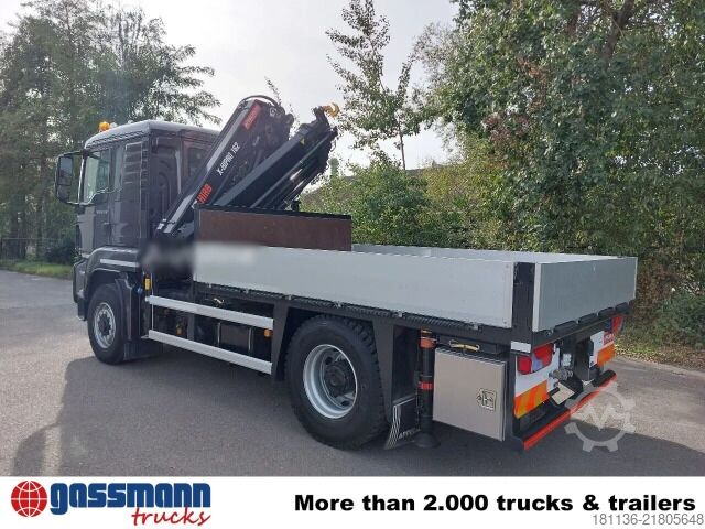 Φορτηγό με επίπεδη καρότσα MAN TGS 18.320 4x4H BL, HydroDrive, Kran Hiab X-HiPro