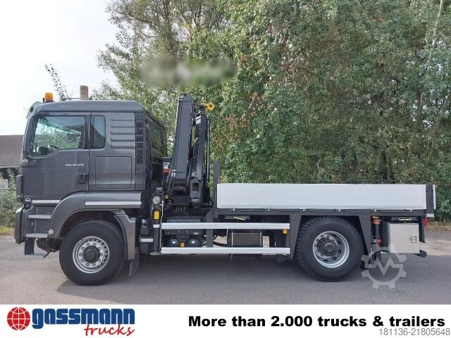 Φορτηγό με επίπεδη καρότσα MAN TGS 18.320 4x4H BL, HydroDrive, Kran Hiab X-HiPro