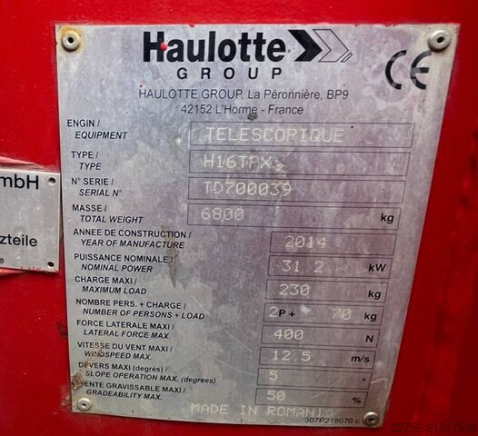 Teleskopická plošina Haulotte H16TPX