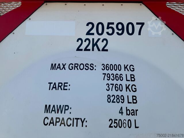 Cisternový kontejner CIMC 20FT ISO / 25.060L / 1-COMP / 3 BAFFELS / UN T1...