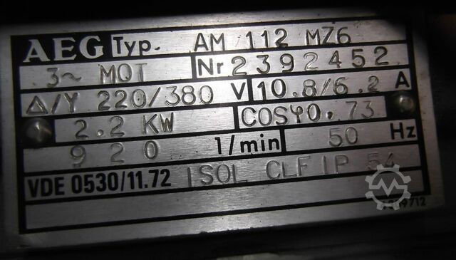 Motor eléctrico de 2,2 kW, 920 rpm AEG AM 112 MZ6