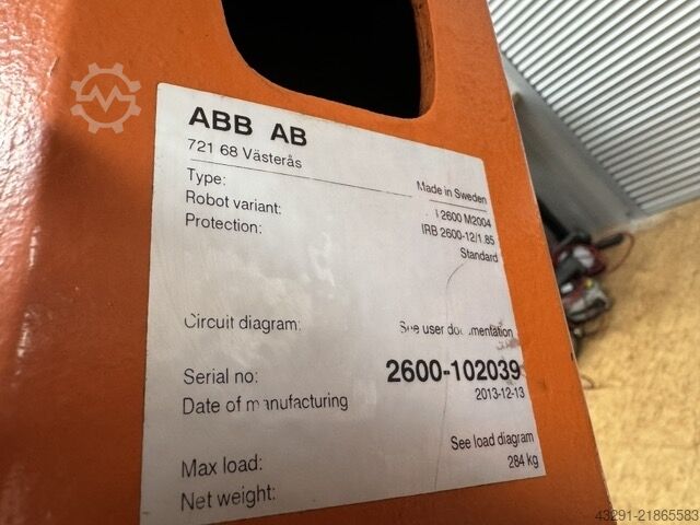 Endüstriyel robot ABB Robotics IRB 2600 12/1.85 IRC5 M2004, komplett