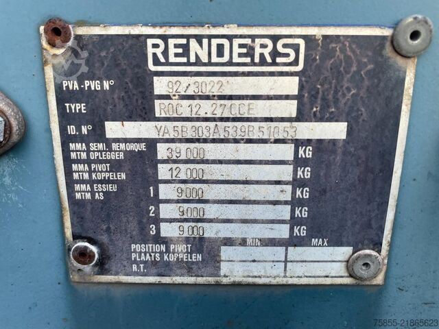 Transport av containrar Renders ROC 12.27 CCE 20/30 FT Tipper-Kipper / BPW Axle...