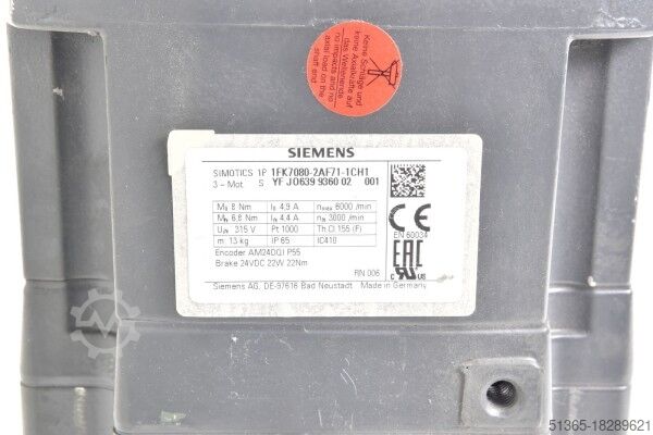 Synchronmotor Siemens 1FK7080-2AF71-1CH1