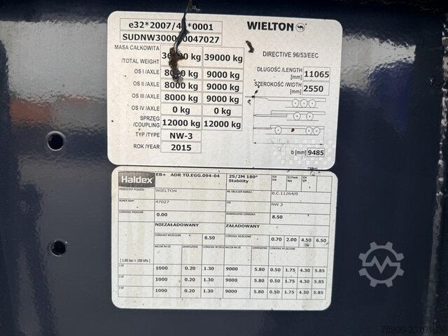 Tipper semitrailers Wielton NW-3 BENNE FERRAILE 53M3