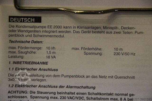 Condensate pump for air conditioning Eckerle EE2000