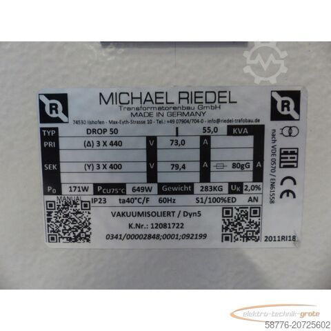 Component Michael Riedel Drop 50 Trenntrafo / Transformator für WIA Corporation - ungebr.