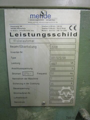 Flat copper winding machine Mende 001/025/08