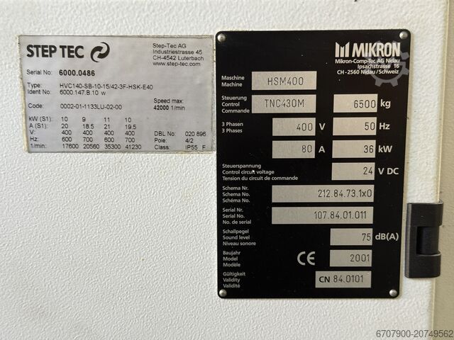 Uniwersalne centrum obróbcze Mikron HSM 400