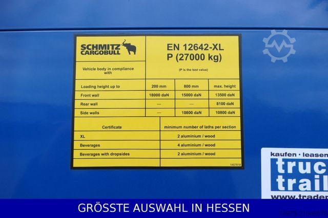 Semirimorchio con telone SCHMITZ CARGOBULL 6to Leergewicht Liftachse XL+Getränke ¤429.-mtl