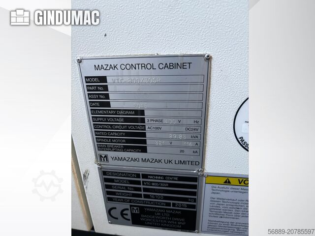 Vertical Machining Centre Mazak VTC 800/30SR