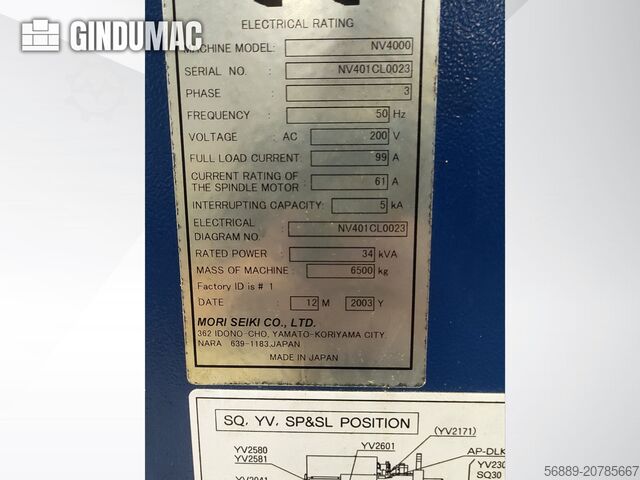 Vertical Machining Centre MORI SEIKI NV4000