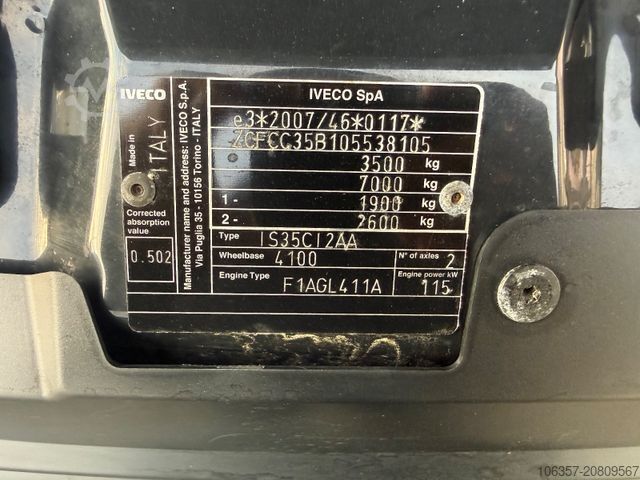 Boxvogn IVECO Daily 35C16 Koffer Ladebordwand 500kg