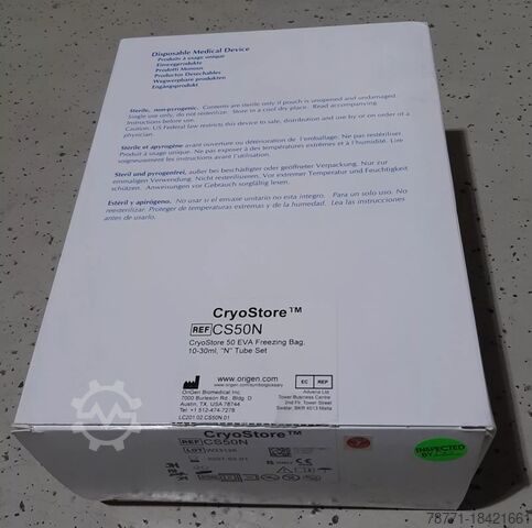 Vrieszak, 10-30 ml, "Standaard" Tube Origen Biomedical CS50S CryoStore 50 EVA