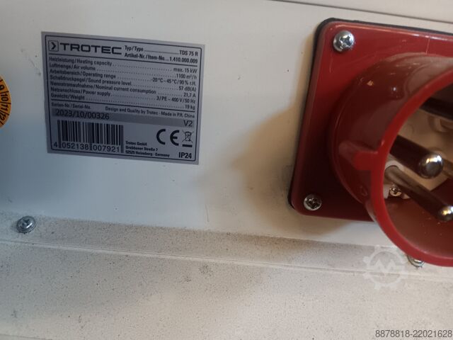 Przemysłowa nagrzewnica elektryczna 15 kW (3 sztuki dostępne) Trotec TDS 75 R