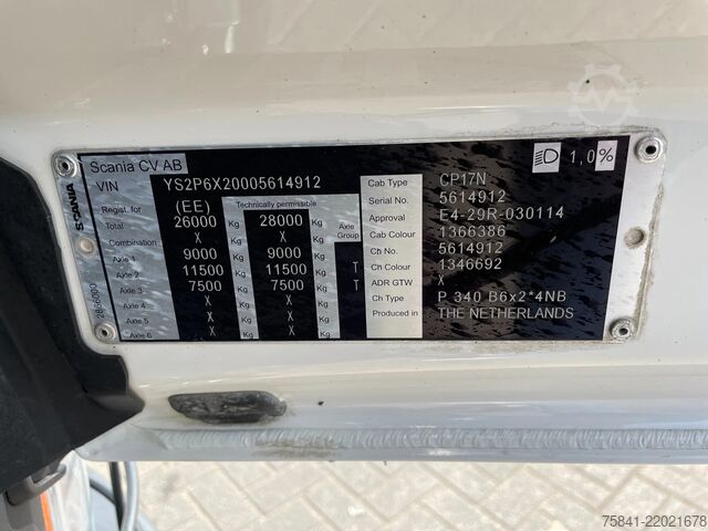 Ciężarówka z dźwigiem Scania P340 P340 XT Atlas 96.3E - A3L laadkraan + VDL ...