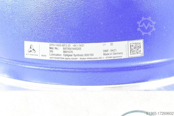 Hypoid gearbox, i=20 Wittenstein SPK+140S-MF2-20 -4K1-1K01