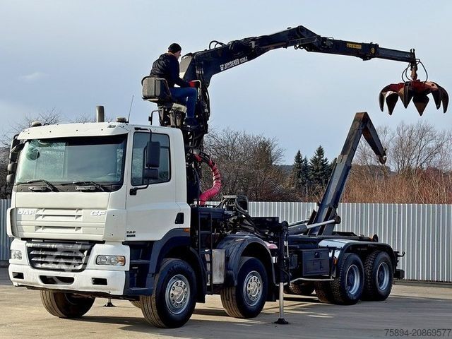 Haakarm vrachtwagen DAF CF 85.430 * ABROLLKIPPER + JONSERED J1320 Z /8x4