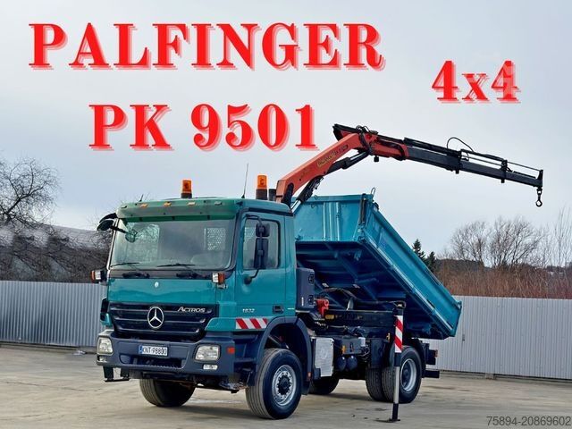 Kiepwagen MERCEDES-BENZ ACTROS 1832 * KIPPER 4,00 m + PK 9501 * 4x4