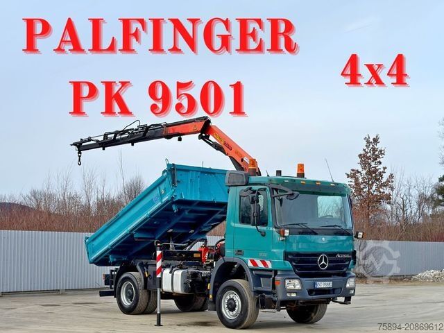 Autolaadkraan MERCEDES-BENZ ACTROS 1832 * KIPPER 4,00 m + PK 9501 * 4x4
