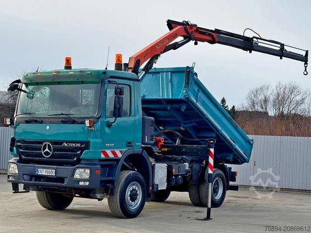 Autolaadkraan MERCEDES-BENZ ACTROS 1832 * KIPPER 4,00 m + PK 9501 * 4x4