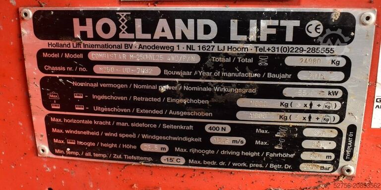 Schaarlift Holland Lift Combistar M-250HYL25 4WD/P/N
