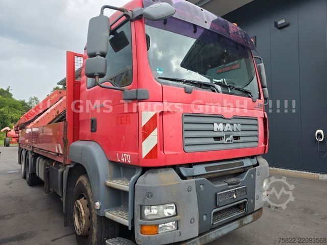 Ladbil med lad MAN TGA 26.480 / 6X4 / Palfinger Kran PK 36002