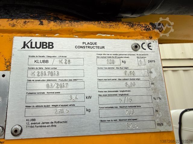 Lastbilmonteret arbejdsplatform NISSAN Cabstar 32.12 Klubb K26 Arbeitsbühne /11.8 Meter