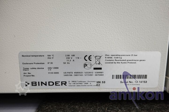 -40°C à +180°C, 53 litres Binder Kälte-Wärmetestkammer MK 53 E2
